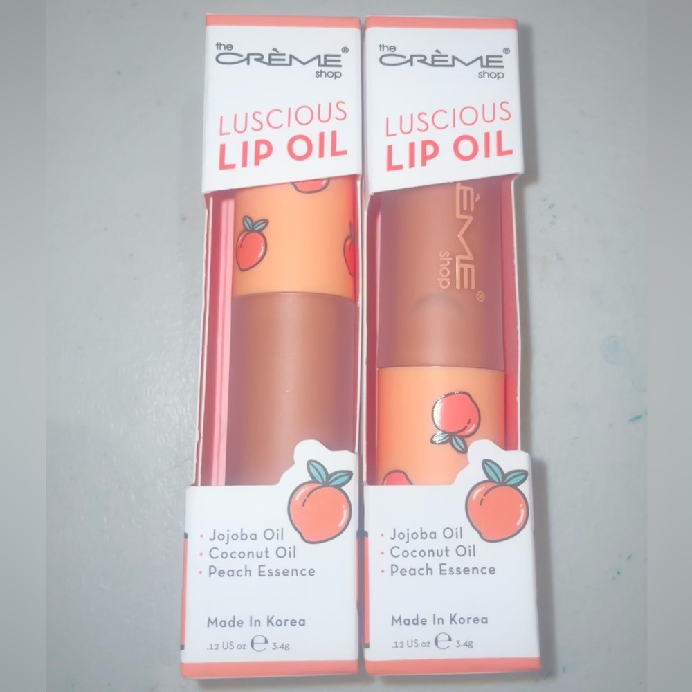The Crème Shop Luscious Lip Oil Peach Cobbler - bundle of 2